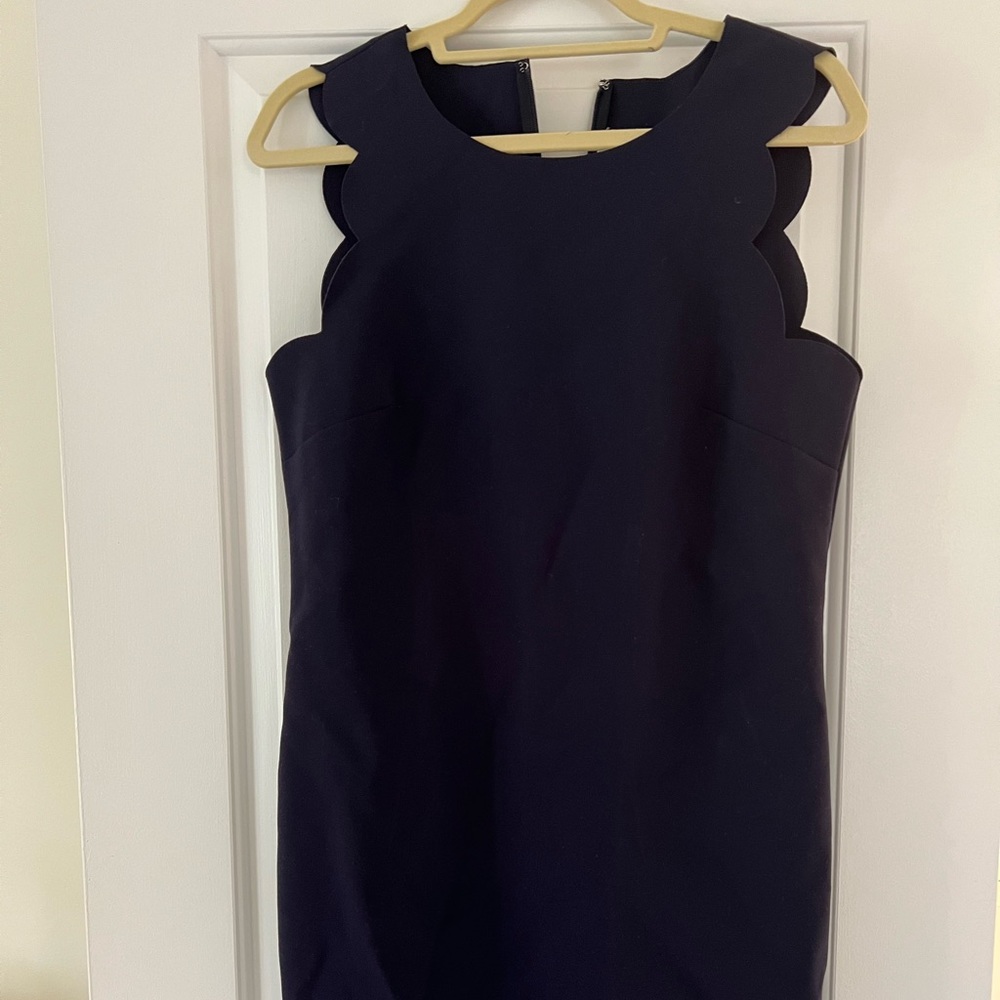 Scalloped jcrew dress navy size 10